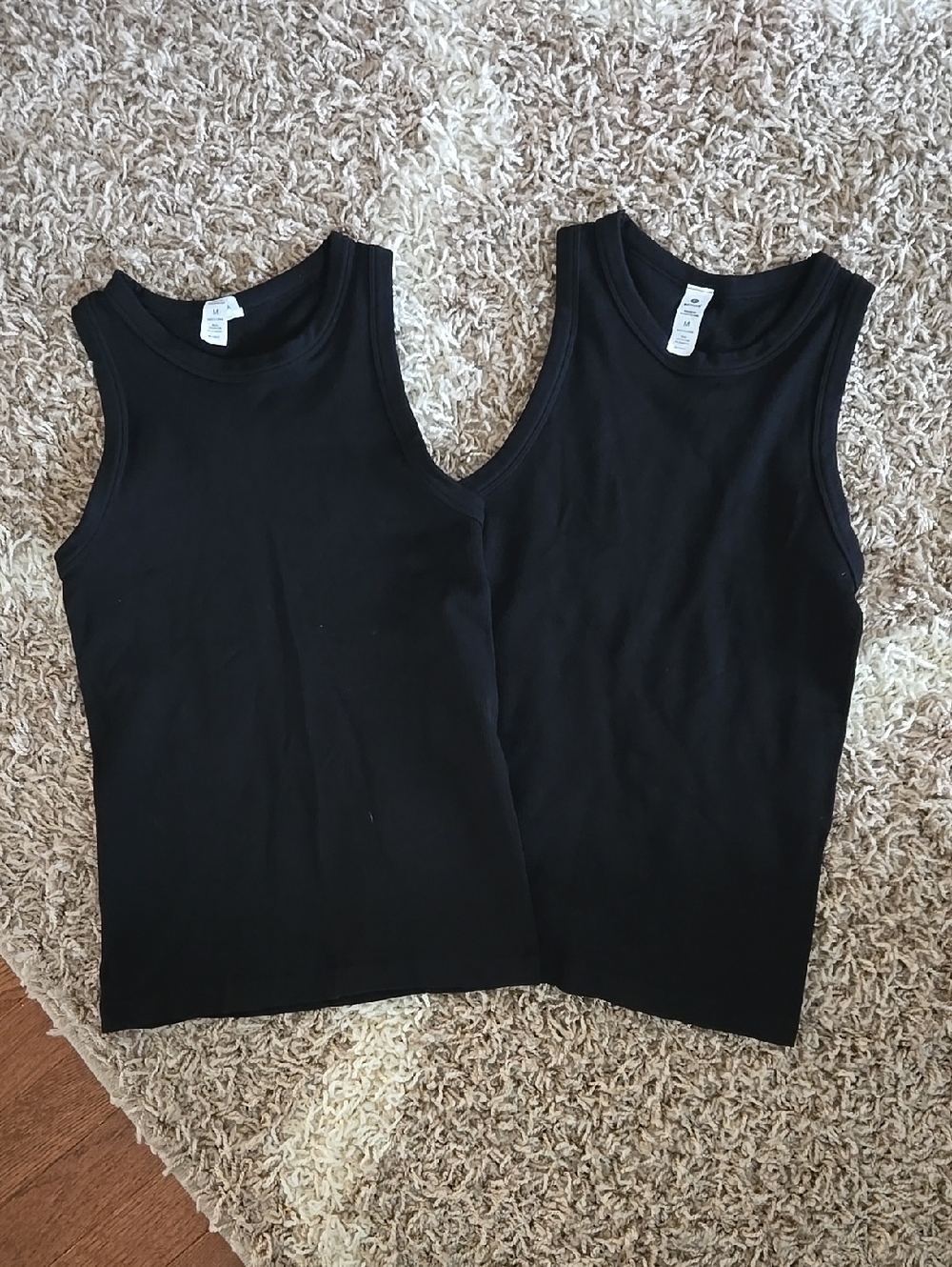 90 Degree Reflex High Neck Ribbed Tank Top  Set Black